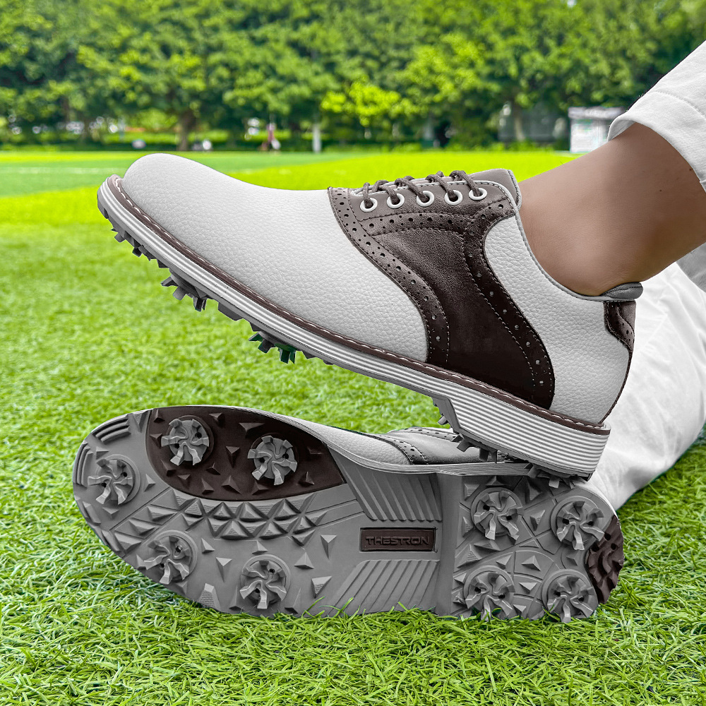 High Quality Men's Outdoor Golf Shoes Comfortable Breathable Mesh Sneakers Swivel Lace Rubber Insole Waterproof Lighted