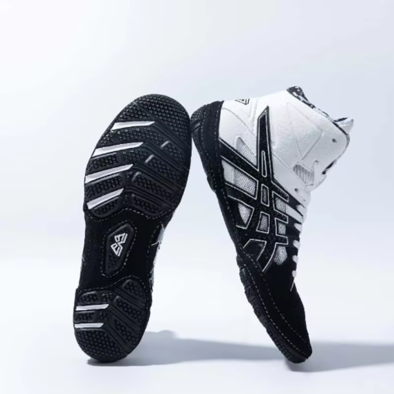 Men's Professional Boxing Shoes Lace-Up Slip Resistant All Weather Grip Lightweight Breathable Black Red Sports Wrestling Big
