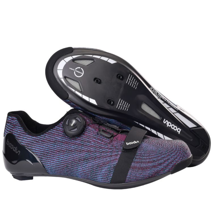 Mens Road Bike Shoes Carbon Fiber Bottom Professional Cycle Shoes for Men Ultra-Lightweight Breathable Anti-Slip Shock-Absorbing