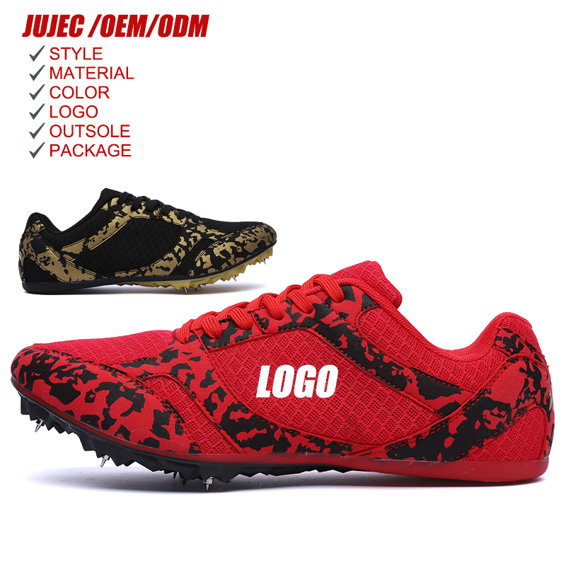 Spike Shoes for Running Adult Track and Field Gold Training Men Sprint Professional Competition Cleats Custom Shoes Manufacturer