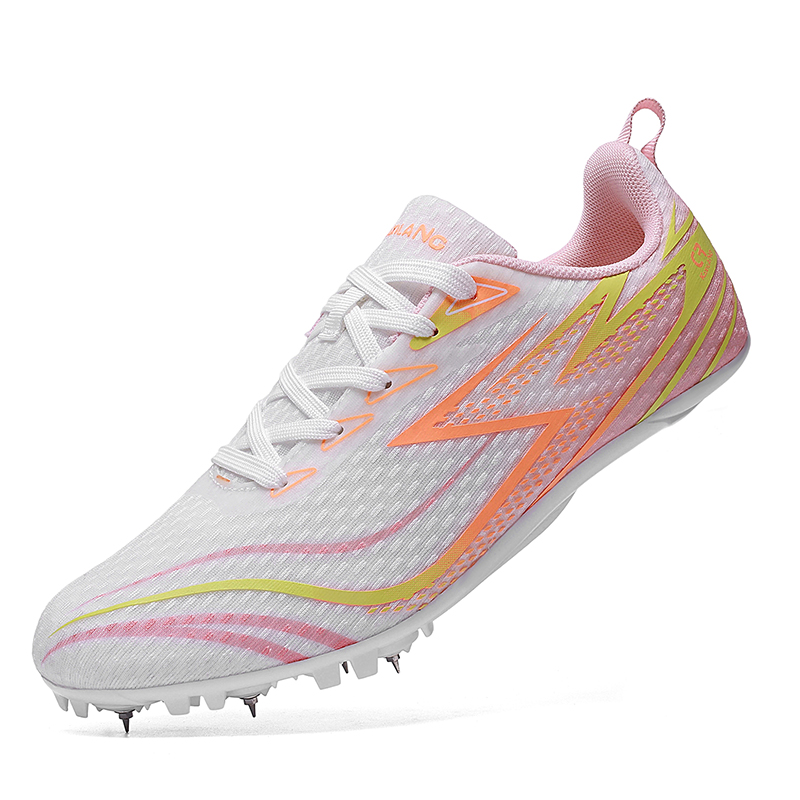 Wholesale OEM Track and Field Spikes Lightweight Non Slip Breathable Knit Professional Running Shoes for Training Competition