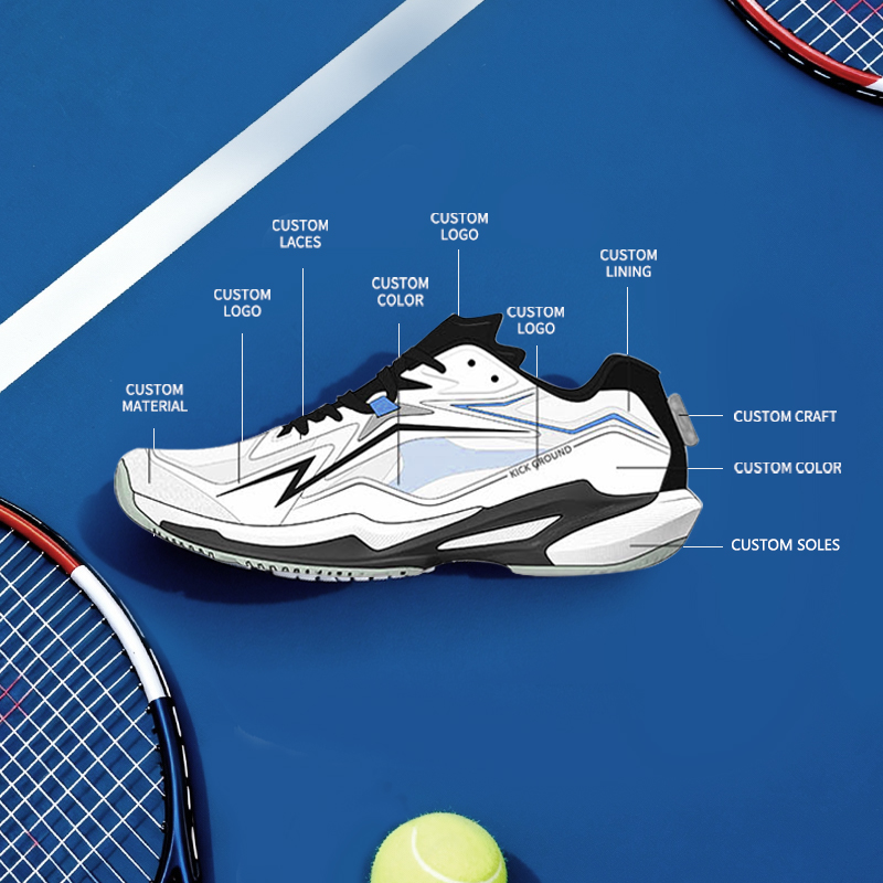 Kick Ground Men's Mesh Lining Cushioned Stability Tennis Shoes for Court Training-All Season