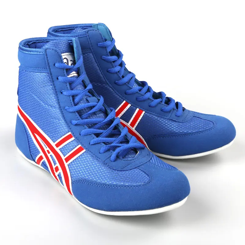 Summer Men's Wrestling Shoes Manufacturer USA Market | OEM Professional Training Footwear with Genuine Leather Upper PVC Outsole