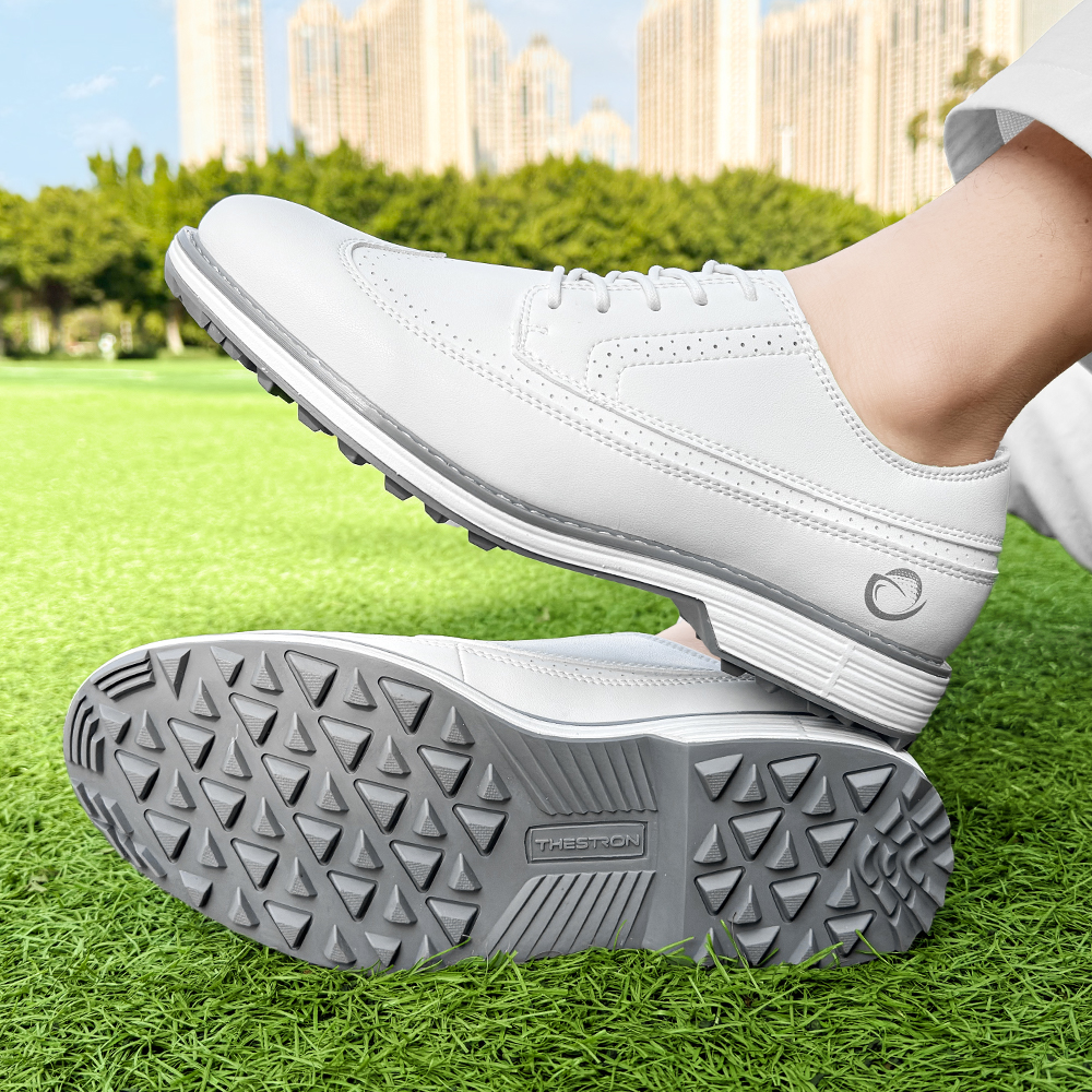 K13 Spikeless Leather Golf Shoes Men Two Tone Brogue Style Waterproof Golf Sneakers Big Size 39-49 Factory Direct