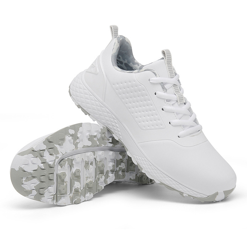 Golf Shoes for Men and Women Comfortable Waterproof Automatic Knob Retractable Laces Non-slip Fixed Nails Outdoor Golf Shoes