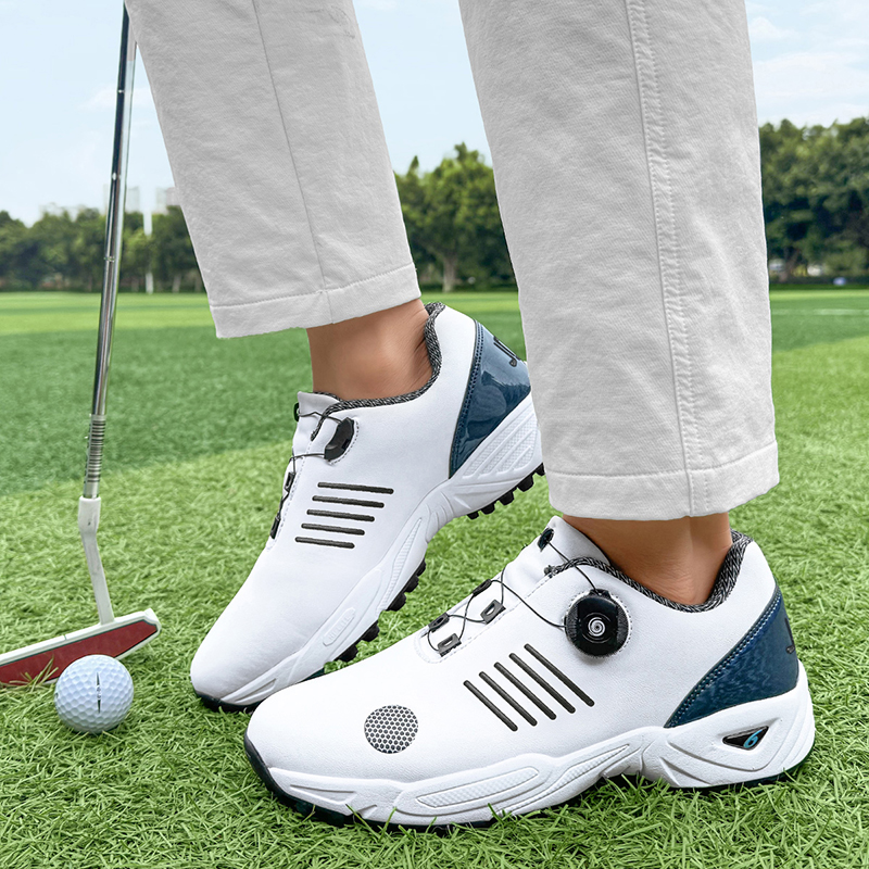 Men's Winter Summer Golf Shoes Rubber Outsole Waterproof Genuine Leather Mesh Lining Spike Blank with Spikes