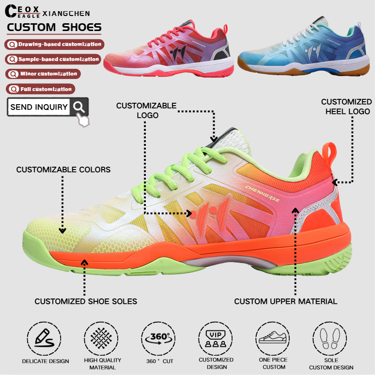 Factory Custom Men Women's Plus Size Volleyball Shoes Badminton &amp; Table Tennis Shoes Lightweight Training Sports Shoes Custom