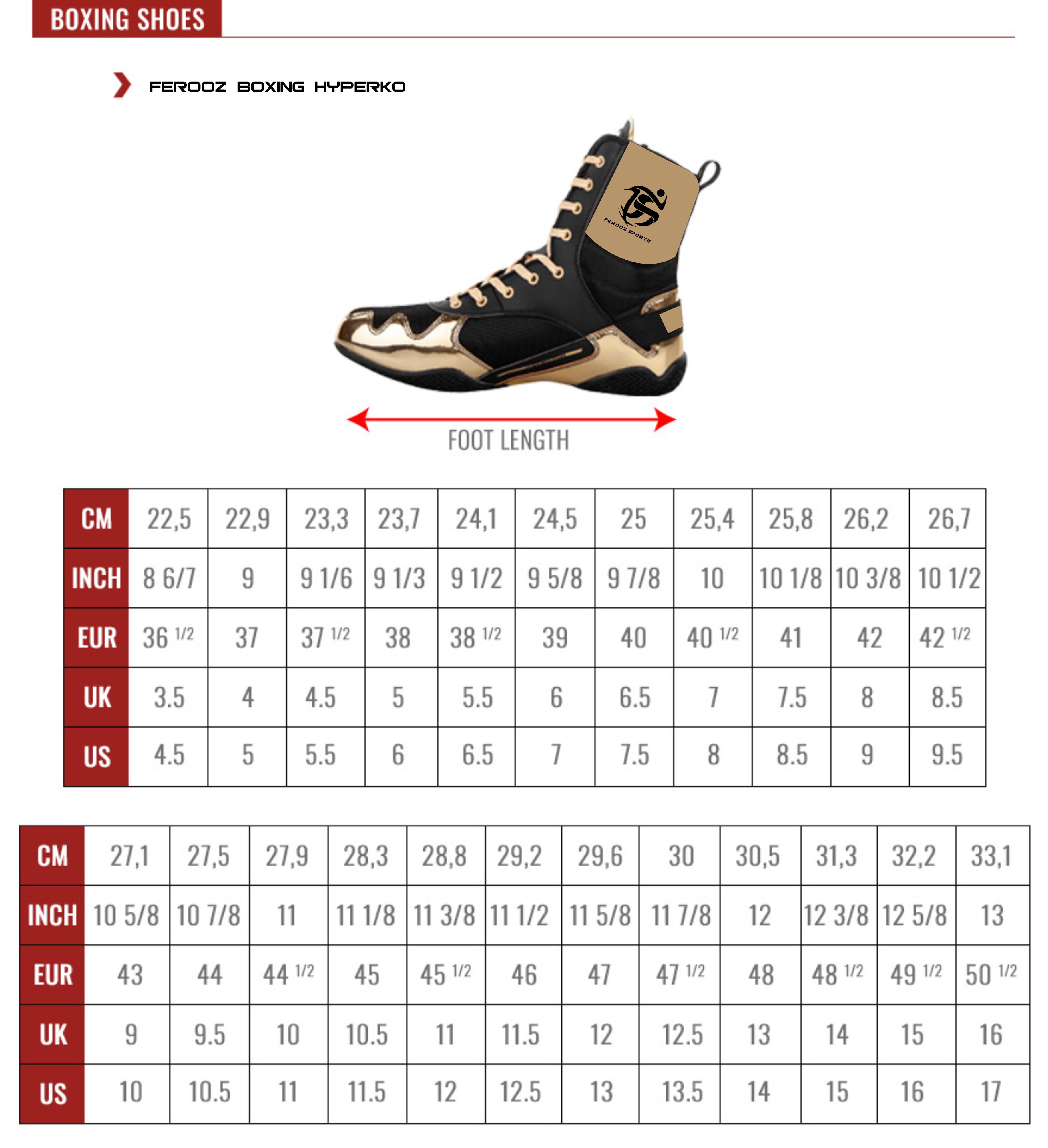 Detailed Size Chart