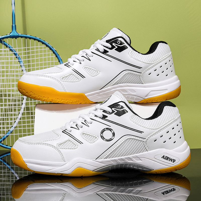 Lightweight Unisex Badminton Volleyball Tennis Shoes Breathable Mesh Upper Rubber Midsole &amp; Outsole Autumn Training Cross-Border
