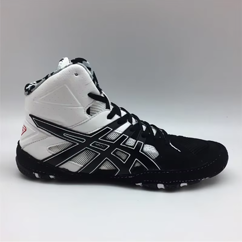 Men's Professional Boxing Shoes Lace-Up Slip Resistant All Weather Grip Lightweight Breathable Black Red Sports Wrestling Big