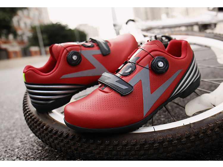 Flats Cycling Shoes Road Mountain Biking Clipless Cycling Shoes Bicycle Footwear Button Men's Women's Low-top PU Leather Sport