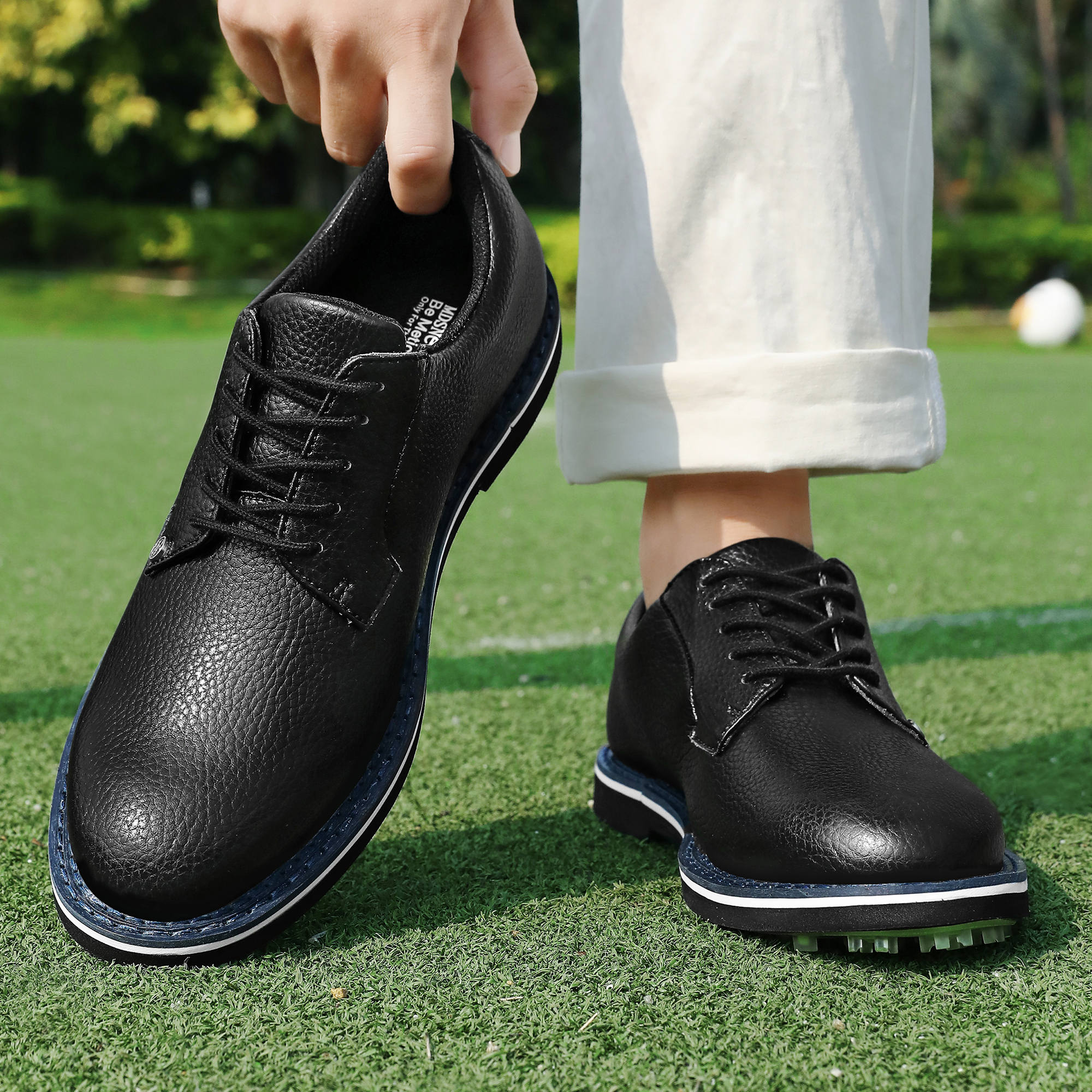 Professional Wholesale Golf Shoes Spikes High End Waterproof Leather Mens Golf Shoes for Men