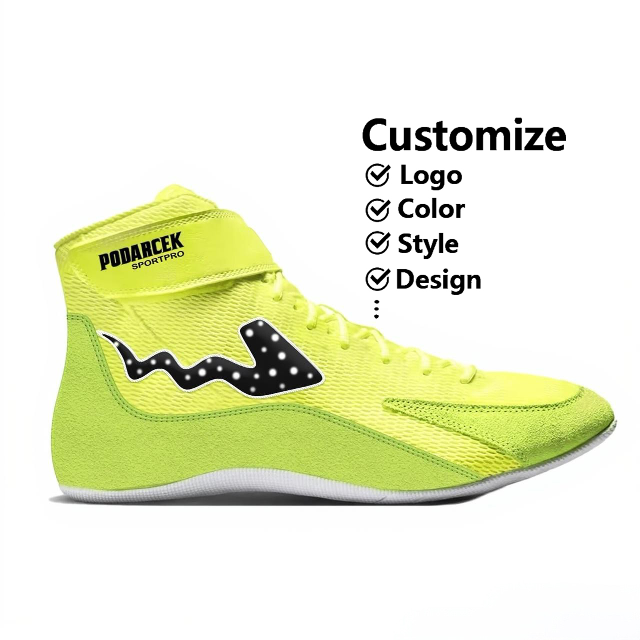 Factory Custom Oem Design Your Own Luxury Breathable Leather High Top Wrestling Shoes for Men