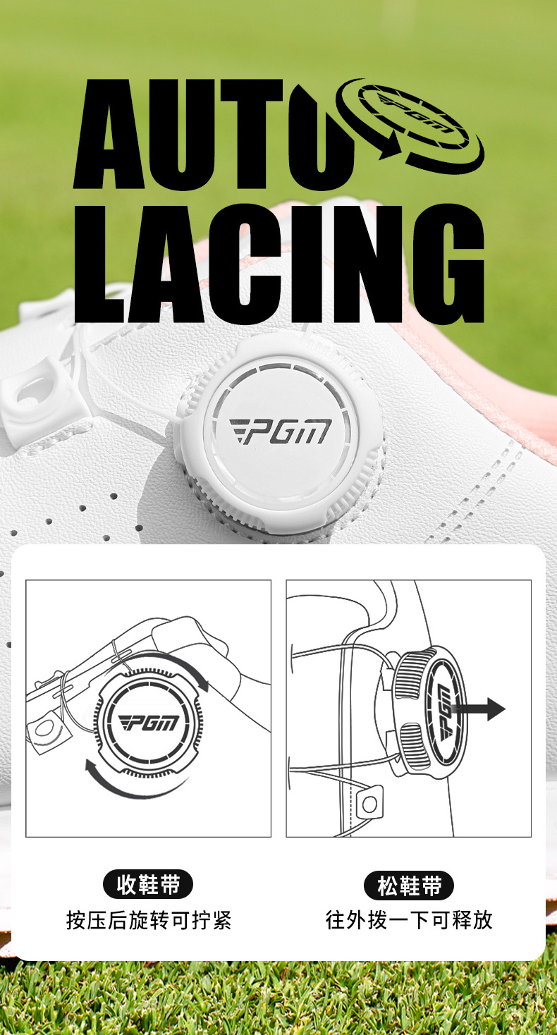 PGM XZ424 Breathable Knob Sports Ladies Soft Sole Height Increasing Golf Shoes Women Golf Shoes