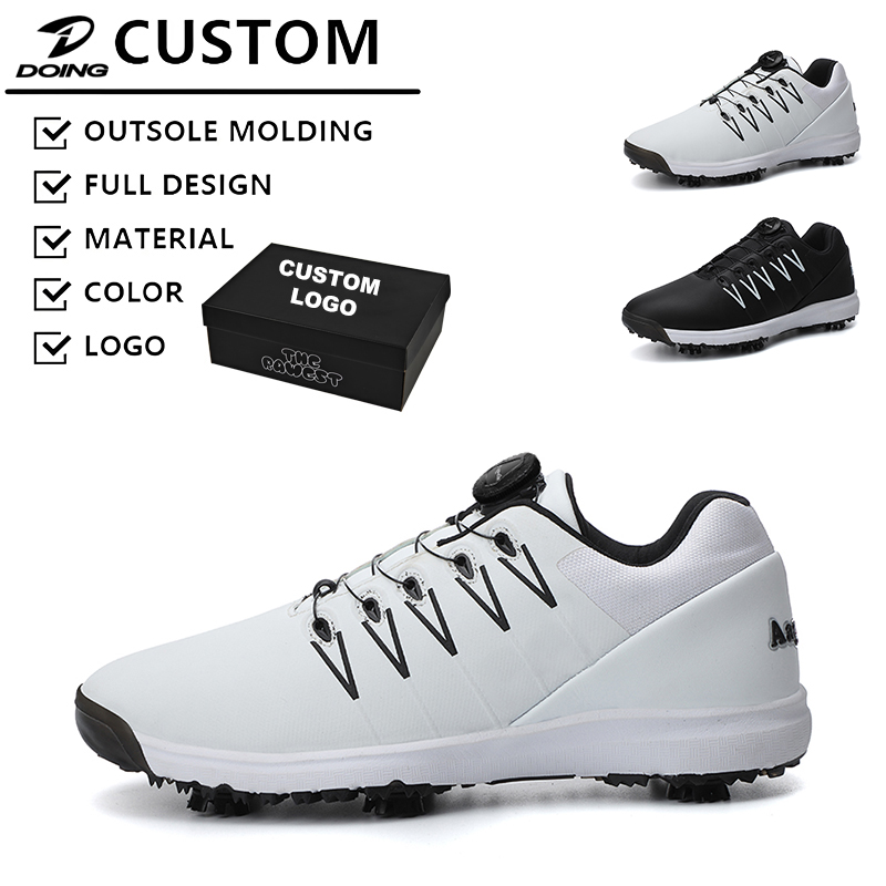 Oem Custom Brand Logo Profesional Designer High Quality Luxury Leather Sports Golf Shoes Men Women Waterproof Manufacturer