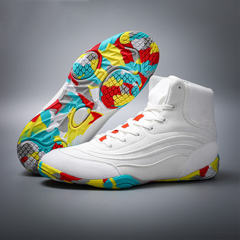 High-quality Customized Color Wholesales Mesh Training Breathable Wrestling Shoes Sport Lace-up Fighting Wrestling Boots