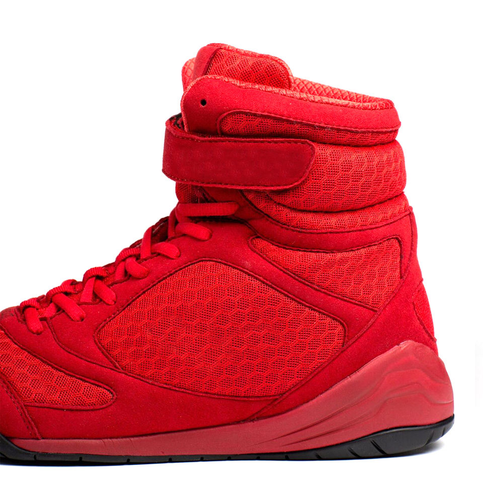 Solid Red Color Durable Lightweight With Own Logo Premium Quality Unique Style Genuine Leather Boxing Shoe by Warzone sports
