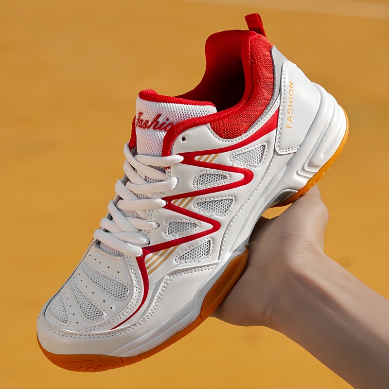 Custom Mesh Lace-up Anti-Slip Tendon Outsole Training Table Tennis &amp; Badminton Shoes Plus Size 48 Volleyball Shoes
