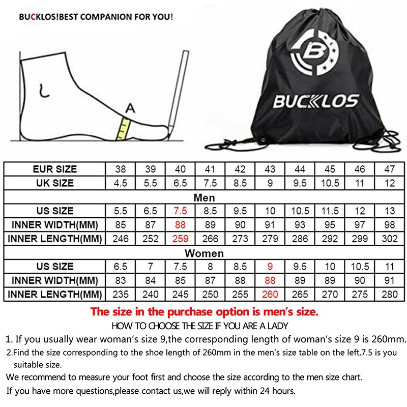 BUCKLOS Men's and Women's Road Cycling Shoes, Outdoor and Indoor Cycling Shoes, Compatible with Special Bottom Breathable Rotati