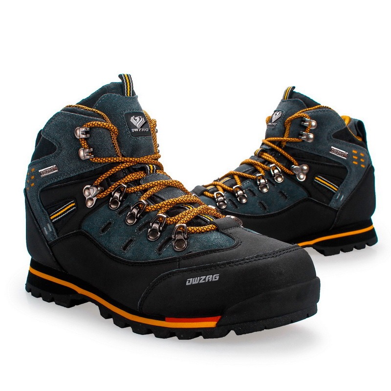 Men's Non-slip Mid-tube Walking Style Shoes Thickened High-top Rubber Hiking Shoes
