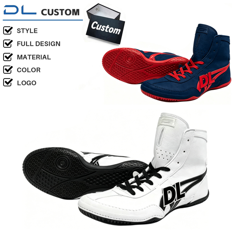CUSTOM Unisex High Top Mesh Wrestling Boxing Shoes Breathable Non Slip Training Sneakers Customizable Logo OEM ODM Professional