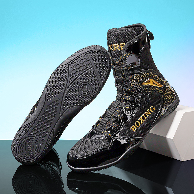 Professional Boxing Wrestling Training Shoes for Boys Girls Women Fitness Fighting Sanda Special Shoes Mesh for Children Free