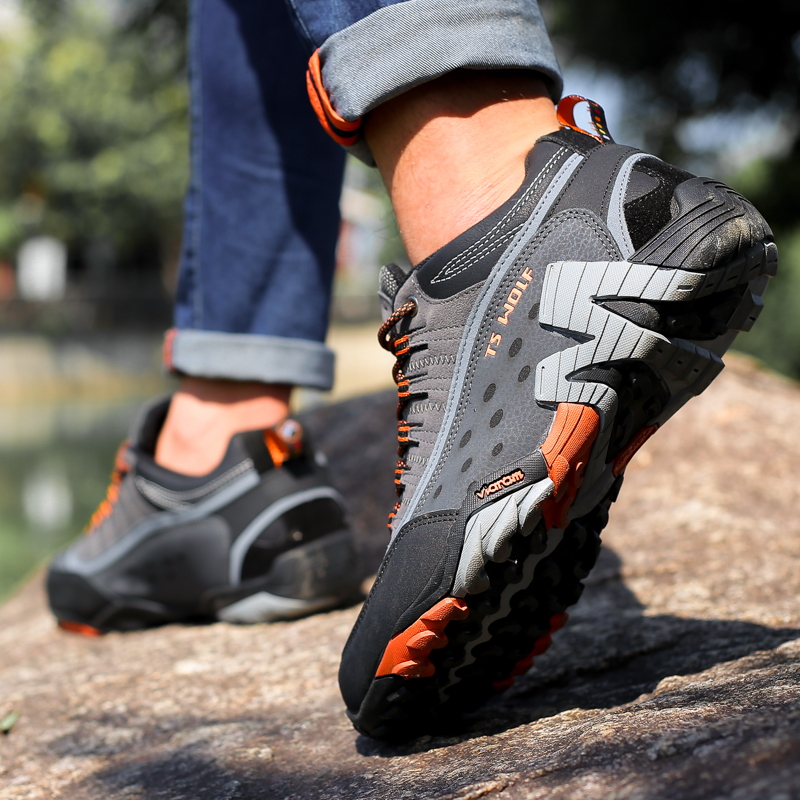Customizable Men's Outdoor Hiking Shoes Lightweight All-season Breathable Anti-slip Ankle Support