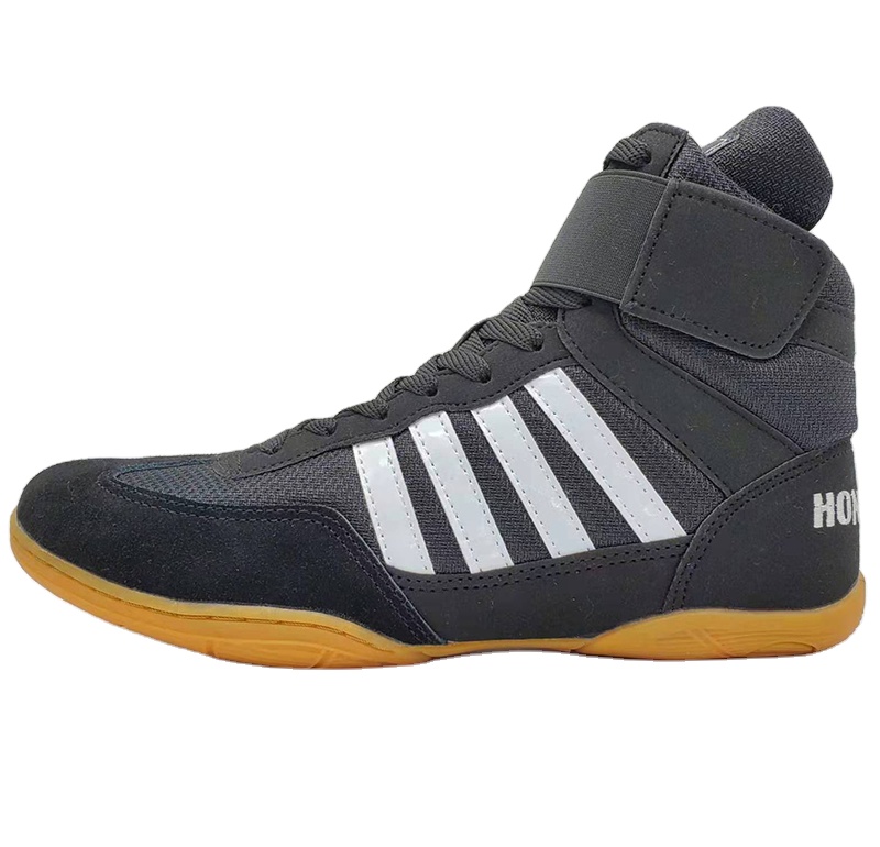 Hot Sale Factory Made Professional Custom Breathable Boxing Shoes High-top Wrestling Shoes