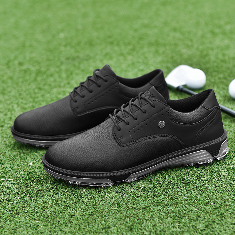 2025 PONERAIT Men's Golf Shoes Fixed Nail Waterproof Leather Upper Mesh Lining Rubber/Pu Insole Winter Spring Summer Autumn