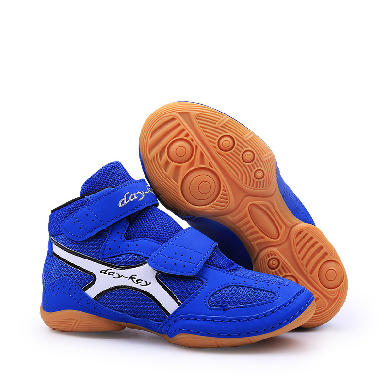 Professional Boys Pro Wrestling Boots Summer &amp; Winter Genuine Leather Upper Rubber Outsole