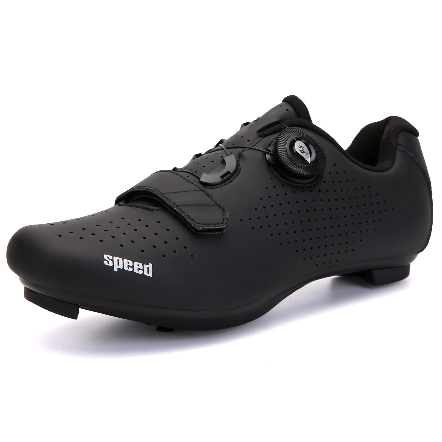 Pure Black Anti-Slip Men's Cycling Sports Shoes Hard-Soled Wear-Resistant for Autumn Winter Spring Summer Mountain Road Bike