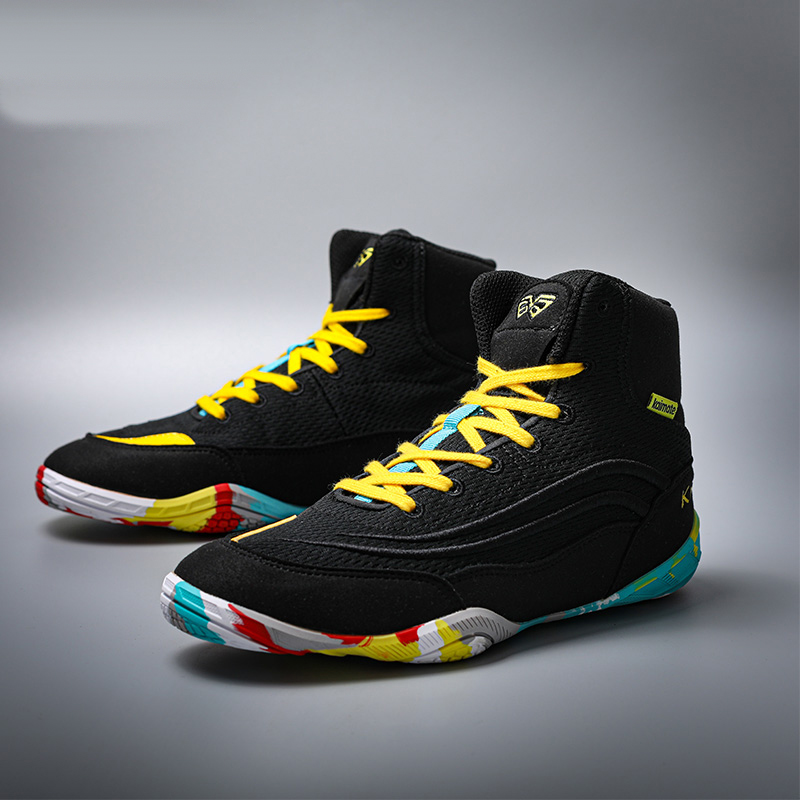 Factory Supply Custom Logo Mesh Light Weight Anti Slip Boxing Wrestling Shoes for Boys Summer Winter