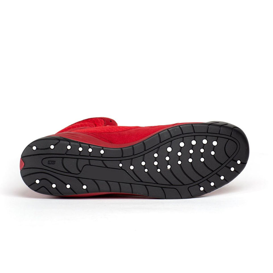 Solid Red Color Durable Lightweight With Own Logo Premium Quality Unique Style Genuine Leather Boxing Shoe by Warzone sports