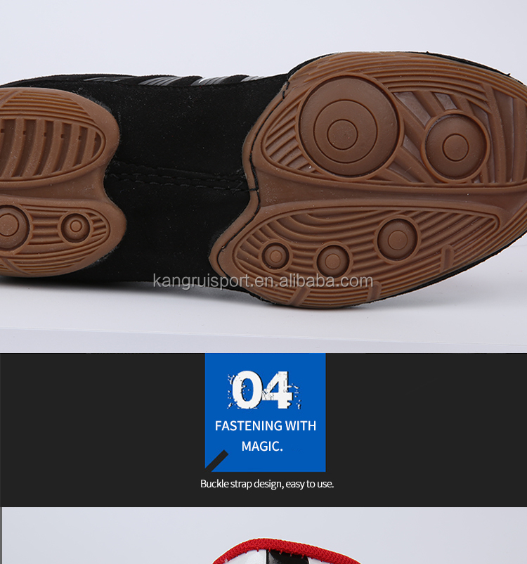 High Quality Wrestling Shoes for Gym Training Combat Fitness Squat Fight Boxing Weightlifting-with Rubber Insole