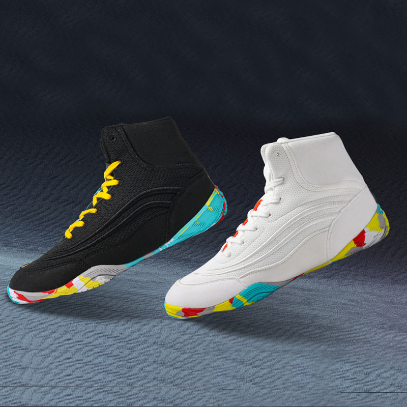High-quality Customized Color Wholesales Mesh Training Breathable Wrestling Shoes Sport Lace-up Fighting Wrestling Boots
