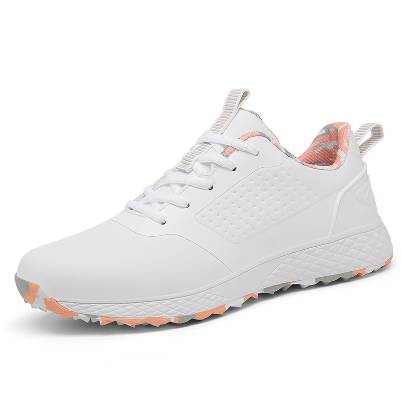 Golf Shoes for Men and Women Comfortable Waterproof Automatic Knob Retractable Laces Non-slip Fixed Nails Outdoor Golf Shoes