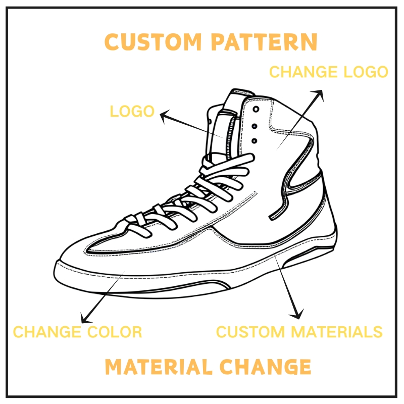 Factory Custom Oem Design Your Own Luxury Breathable Leather High Top Wrestling Shoes for Men