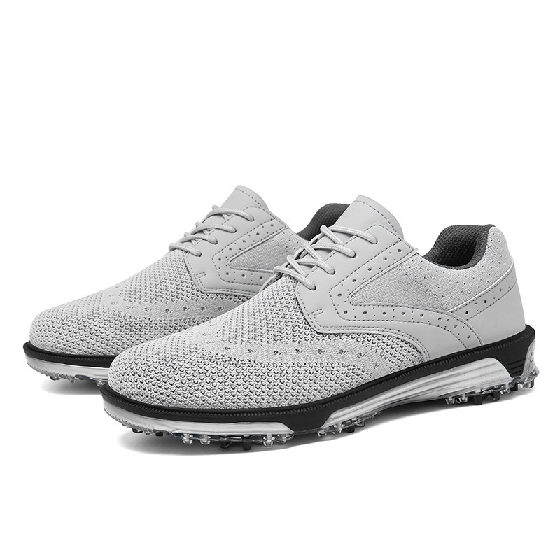 Professional Men's Golf Shoes New Waterproof Outdoor Spike Shoes with Mesh Lining for Summer Winter Autumn Seasons