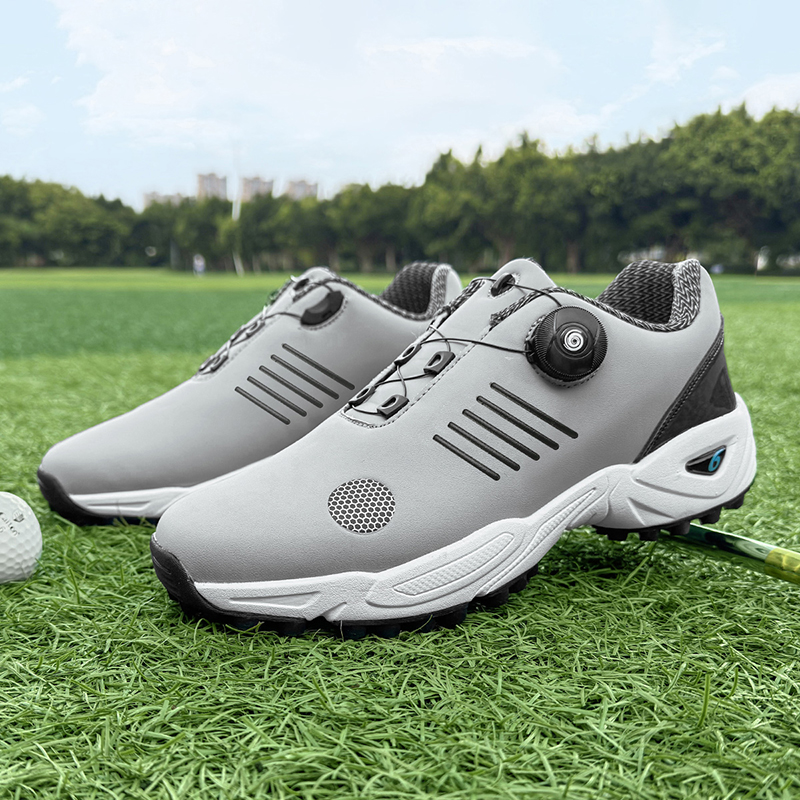 Men's Winter Summer Golf Shoes Rubber Outsole Waterproof Genuine Leather Mesh Lining Spike Blank with Spikes