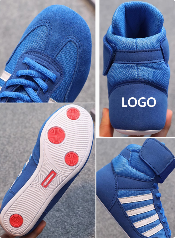 Men's and Women's New Mid-Helper Boxing Shoes for Indoor Fitness Training Sanda Fighting Shoes