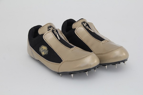 Professional Track and Field Men High Pu Synthetic Leather Athletic Field Running Spike Shoes with Mesh Lining