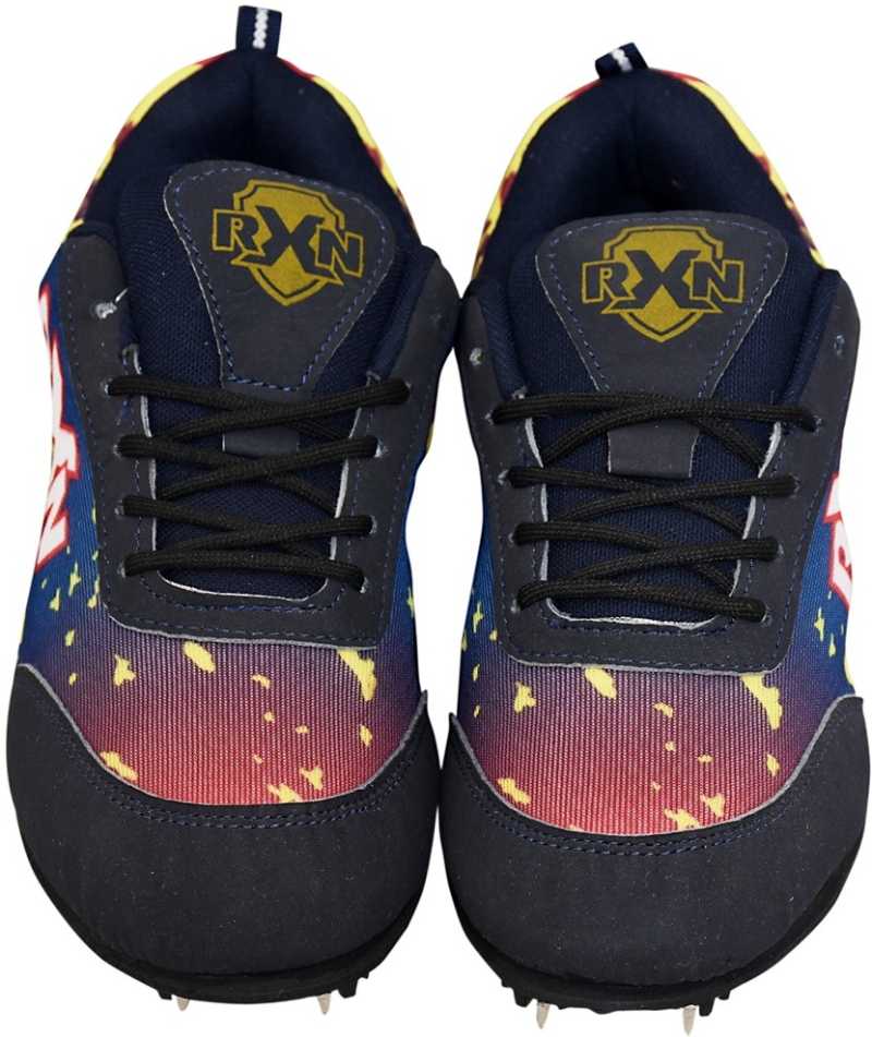 Professional Track and Field Men High Pu Synthetic Leather Athletic Field Running Spike Shoes with Mesh Lining