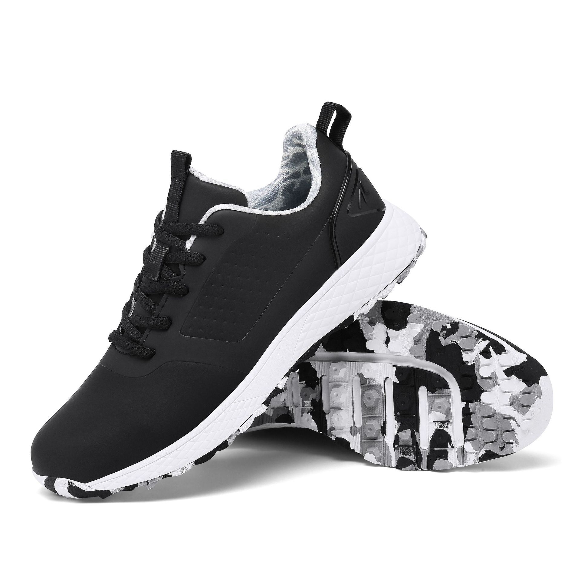 Golf Shoes for Men and Women Comfortable Waterproof Automatic Knob Retractable Laces Non-slip Fixed Nails Outdoor Golf Shoes