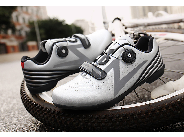 Flats Cycling Shoes Road Mountain Biking Clipless Cycling Shoes Bicycle Footwear Button Men's Women's Low-top PU Leather Sport