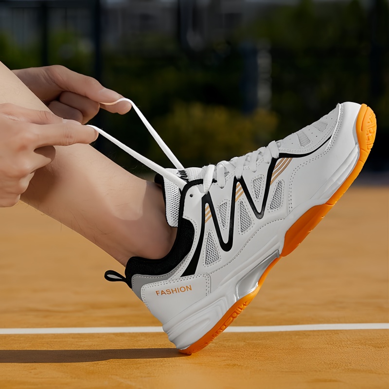Custom Mesh Lace-up Anti-Slip Tendon Outsole Training Table Tennis &amp; Badminton Shoes Plus Size 48 Volleyball Shoes