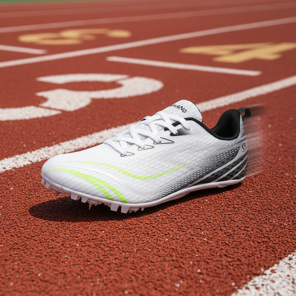 Professional Unisex Running Racing Spikes Cleats with Rubber Outsole Breathable Mesh Upper for Track Field &amp; Road Summer Use