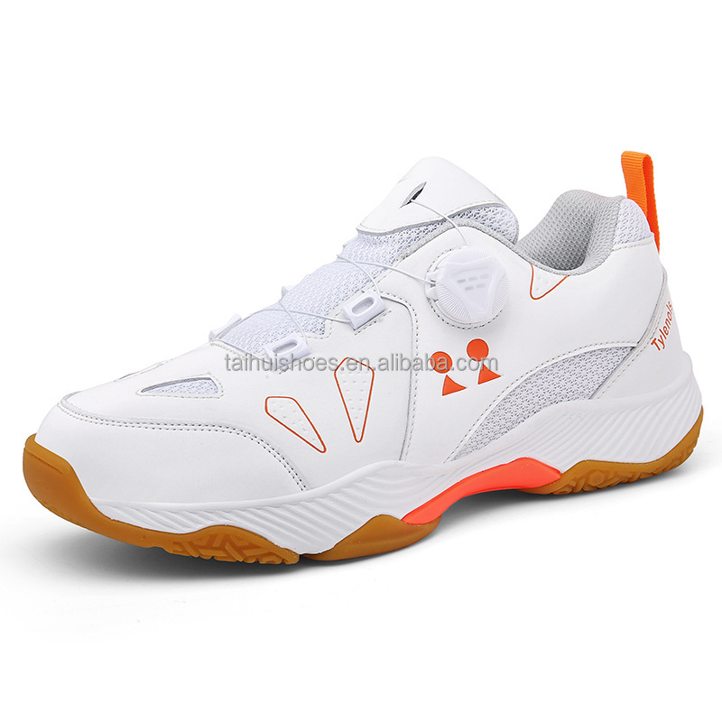 Professional Men's Microfiber White Tennis &amp; Volleyball Shoes Breathable New Summer Sports Design with Breathable Mesh Lining