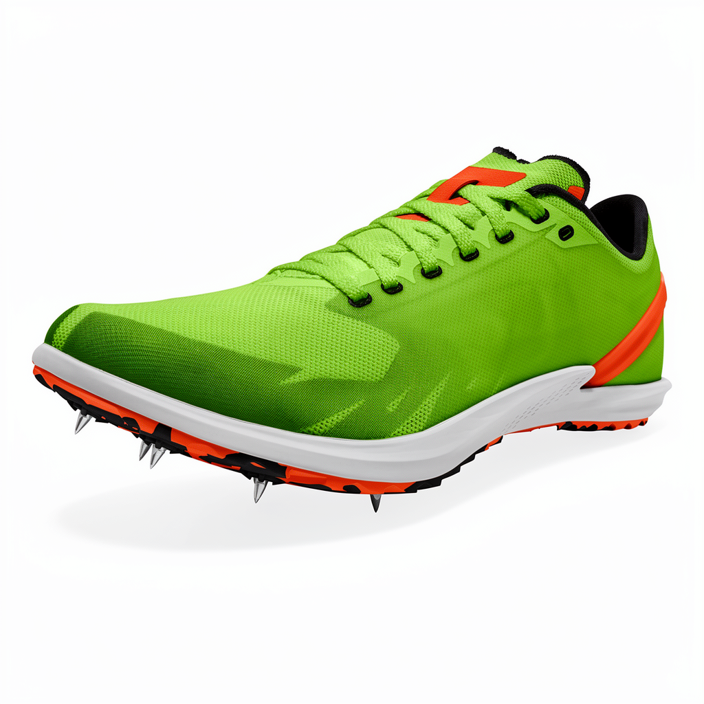 Wholesale Custom Professional Lightweight Breathable Neon Green Men Women Athletic Sprinting Track and Field Running Spike Shoes