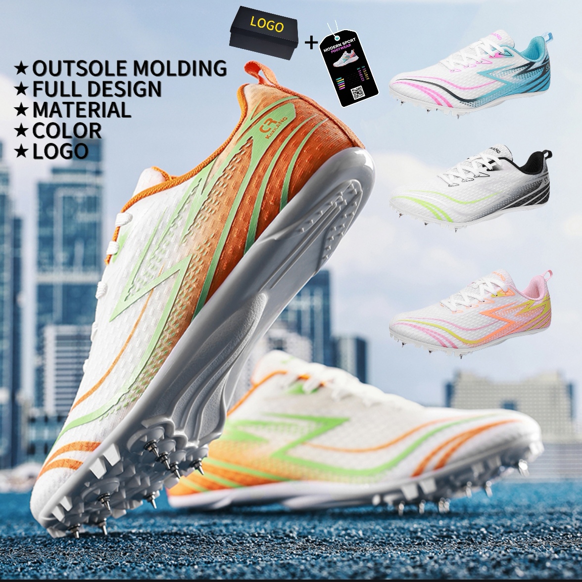 Hot Selling Lightweight Comfortable Spring Breathable Sprint Track Shoes Unisex Rubber Insole Outdoor Nail Running Spikes