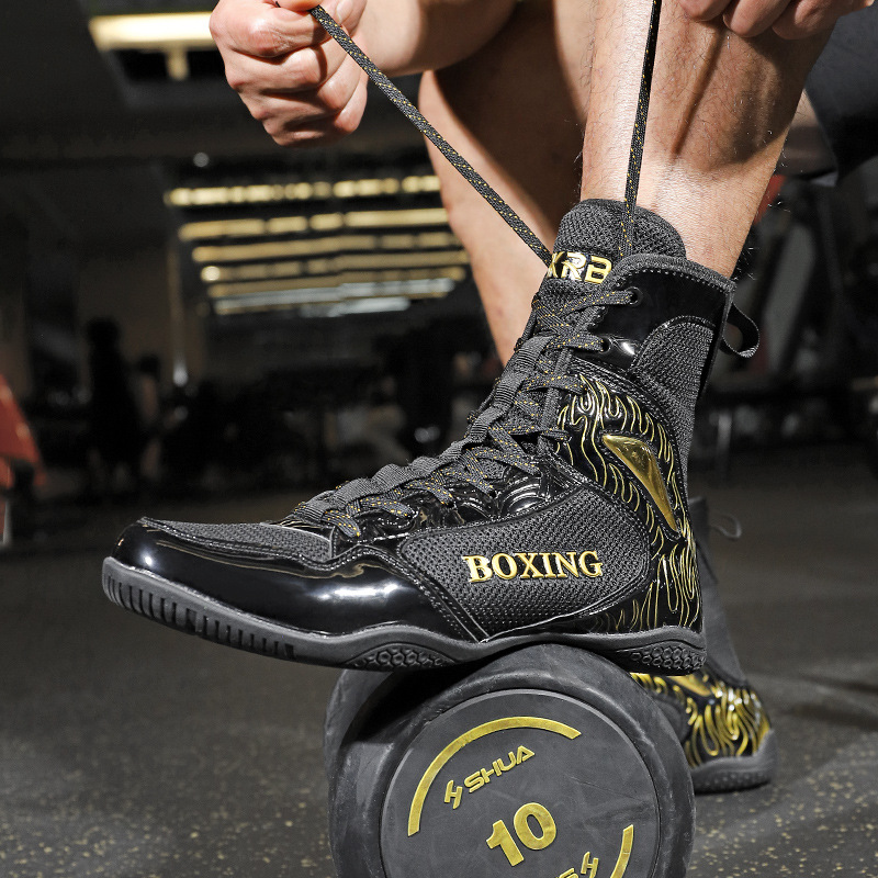 Professional Boxing Wrestling Training Shoes for Boys Girls Women Fitness Fighting Sanda Special Shoes Mesh for Children Free